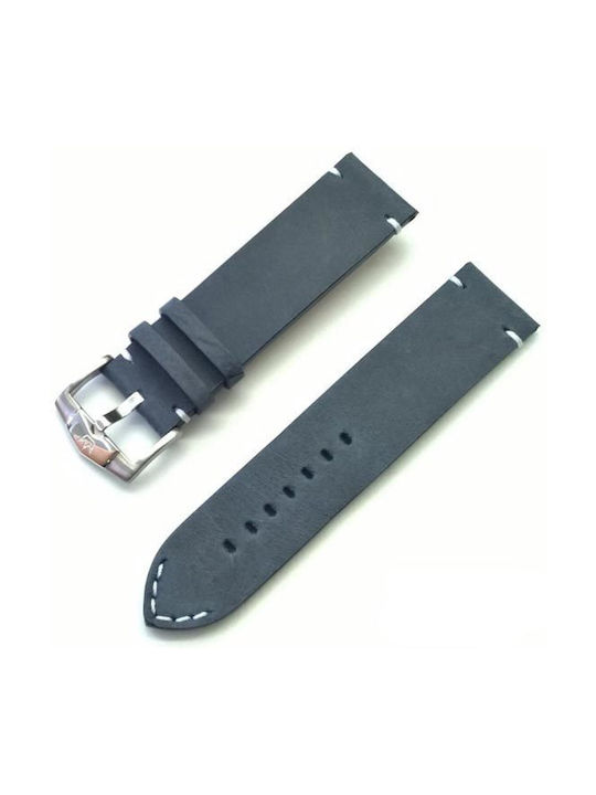 Leather Strap Navy Blue 24mm