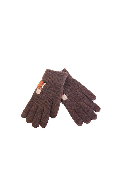 Vamore Unisex Knitted Touch Gloves Brown