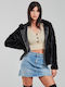 Frauen Schwarz Jacke mit Kapuze