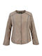 Dermatina 100 Damen Leder Mittellang Blazer Beige