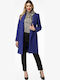 Curly Women's Blue Peacoat with Buttons