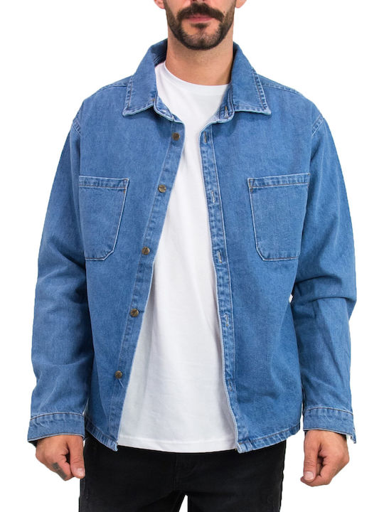 Huxley & Grace Oversized Men's Denim Jacket Blue