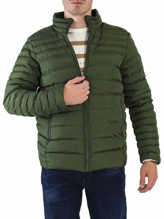 Huxley & Grace Herren Winter Jacke Lässig Khaki