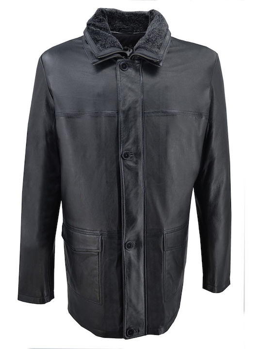 Leather Winter Jacket Black