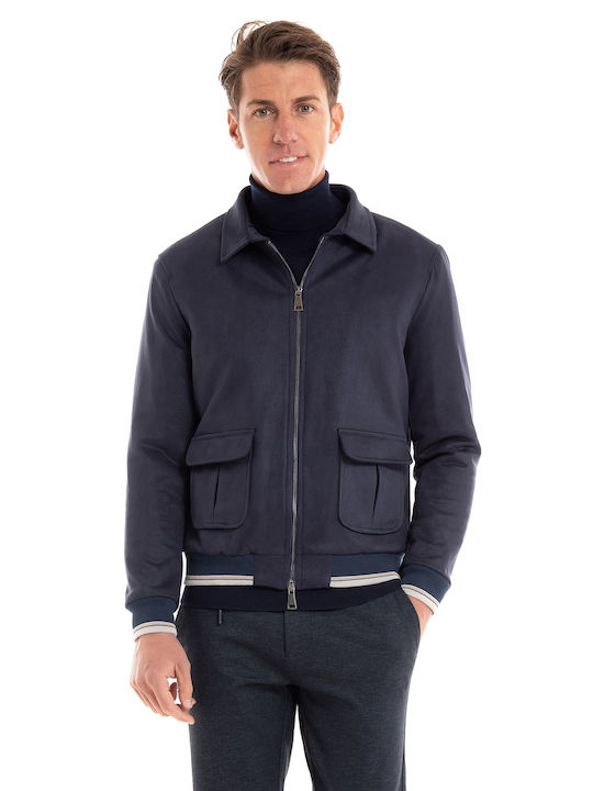 Paul Miranda Paul Miranda Men's Bomber Jacket Navy Blue