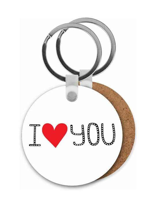 Keychain I Love You Wooden