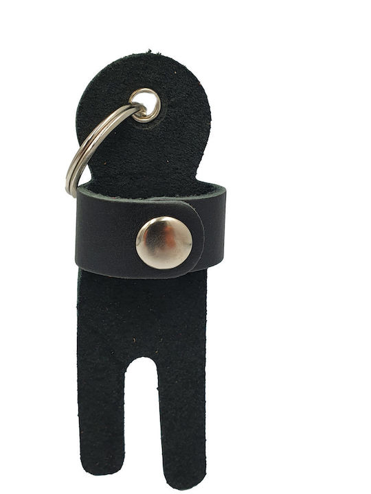 ByLeather Lucrat manual Breloc Piele Negru