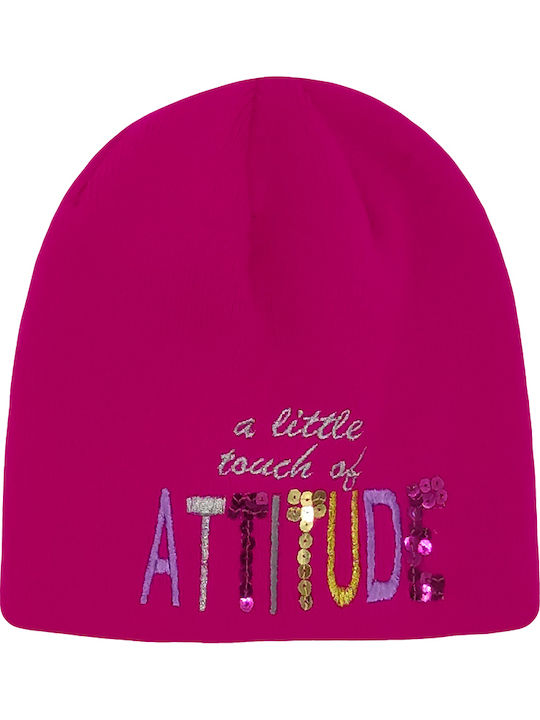 Knitted Beanie Cap Fuchsia
