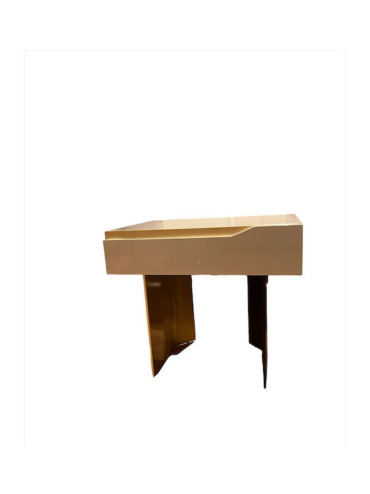 Platz Couchtisch Μπεζ και Χρυσό L60xB45xH54cm