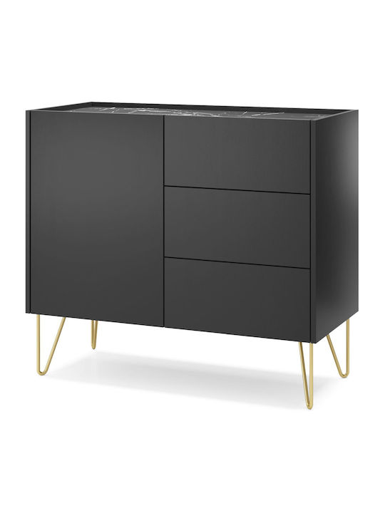 Sideboard Harmony Wooden with Drawers Ανθρακί 97x37x83cm