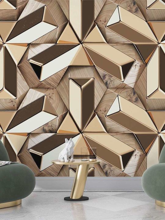 Self-adhesive Wall Mural Vinyl Gold 450x270cm Washable