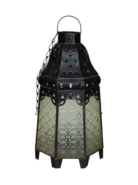 Floortop Metallic Lantern Black 44x44x23cm