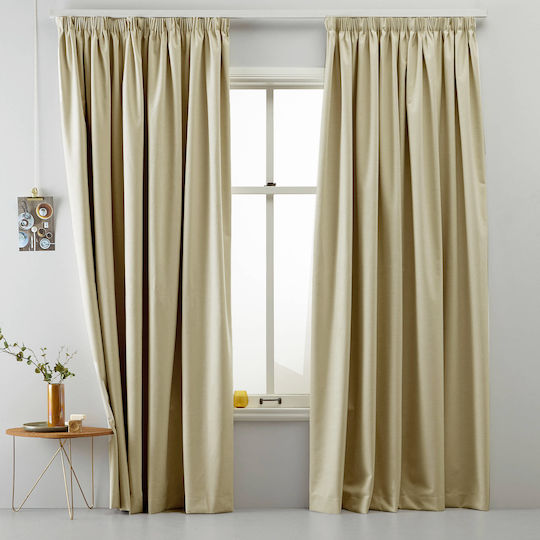 Saray Home Κουρτίνα με Τρέσα Μπεζ 140x280εκ.