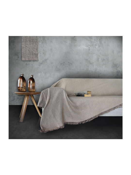 Mattex Sofa Throw 2 Seater Two Sides 180x250cm Cappuccino