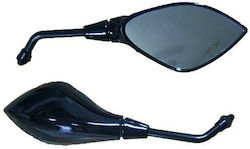 MHQ Motorcycle Mirrors Black 2pcs