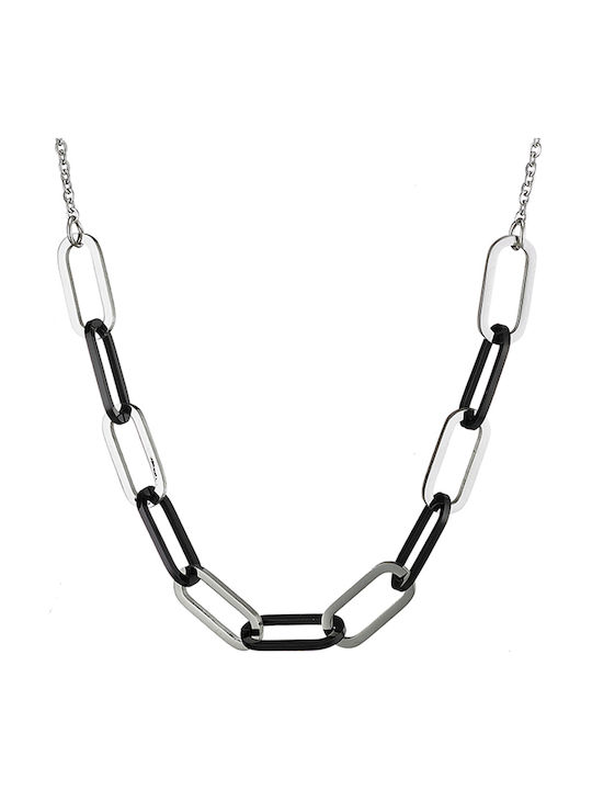 SOFI Two-tone Chain Neck made of Steel Wide Thickness 14mm and Length 45cm