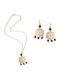 Tatu Moyo Set with Necklace & Earrings from Gold with Stones
