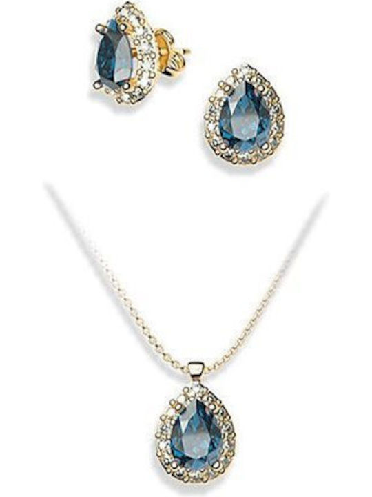 Exis Jewellery Σετ με Κολιέ & Σκουλαρίκια από Α...