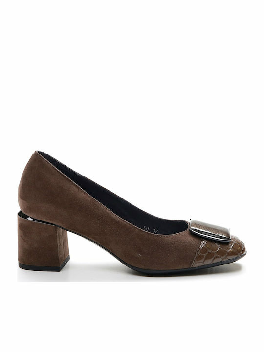 Leather Brown Heels Bridget