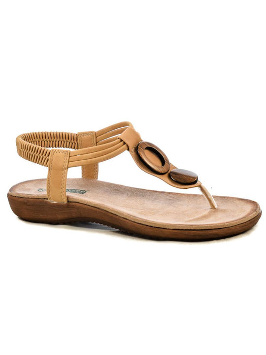 Amarpies Women's Flat Sandals Anatomic in Beige Color