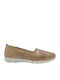Lederne Damen Espadrilles in Beige Farbe