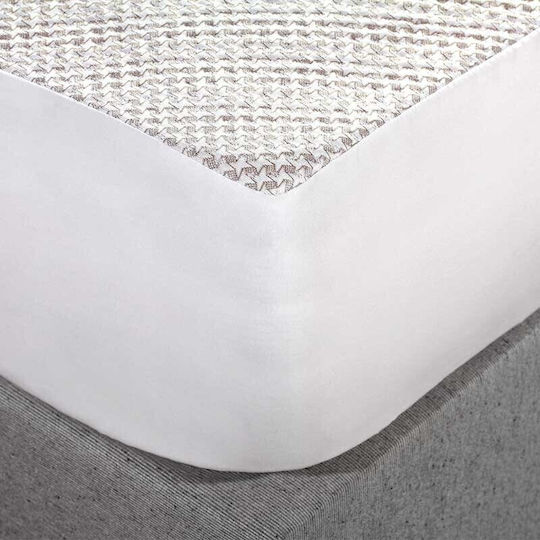 Hauz Protecție pentru Saltea Dublu cu Fustă Alb 150x200cm