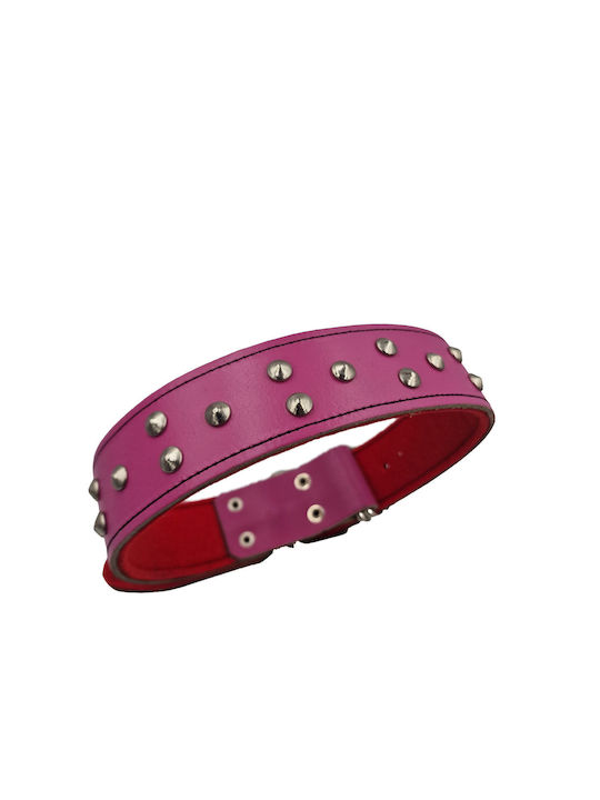 ByLeather Κολάρο Σκύλου Δερμάτινο σε Ροζ χρώμα Small 60cm