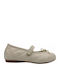 Kids Anatomic Leather Ballerinas with Hoop & Loop Closure Beige