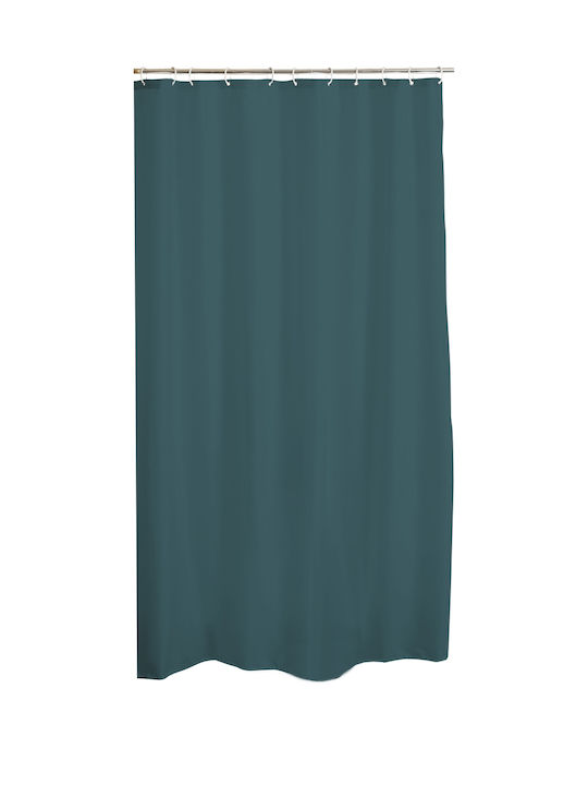 Shower Curtain with Hooks 180x200cm Petrol