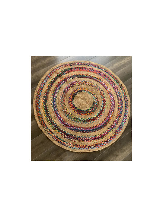 Χαλί Ορθογώνιο από Γιούτα Πολύχρωμο 150x150cm
