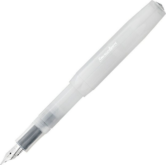 Kaweco Frosted Sport Natural Coconut Füllfederhalter Extra breit 1mm Weiße mit Roten Tinten