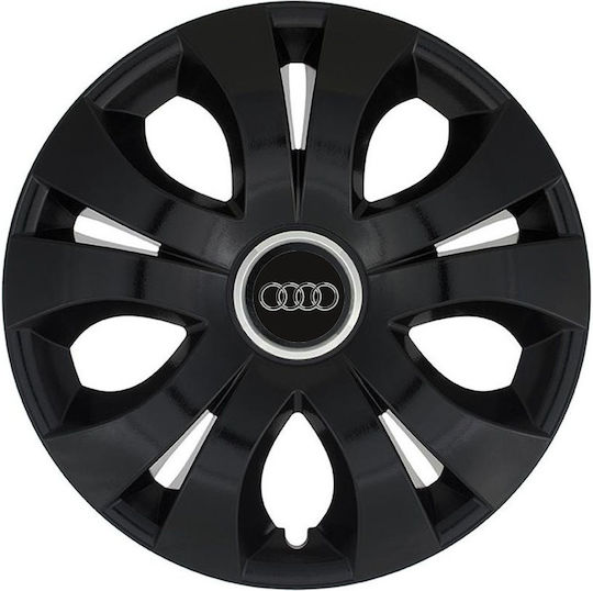 Jestic Auto Radkappen Set mit Marke Auto 4Stück 15" Schwarz
