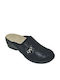 Fly Flot Damen Leder Anatomisch Clogs Schwarz