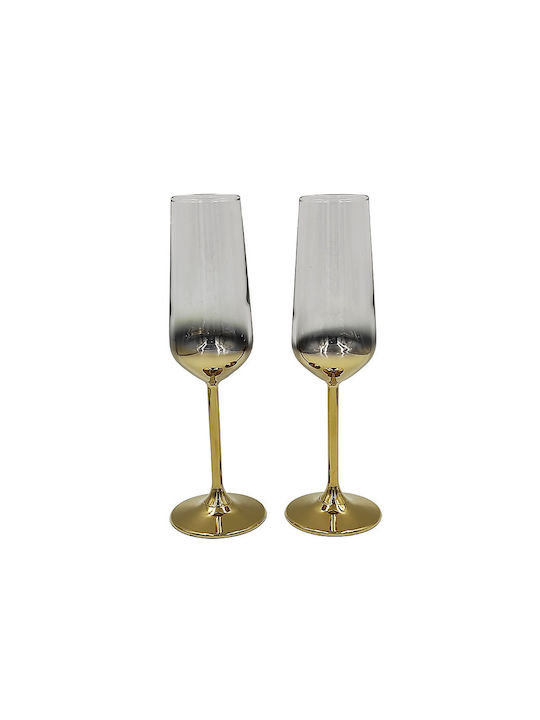 Glass Set Champagne made of Glass Stacked 2pcs