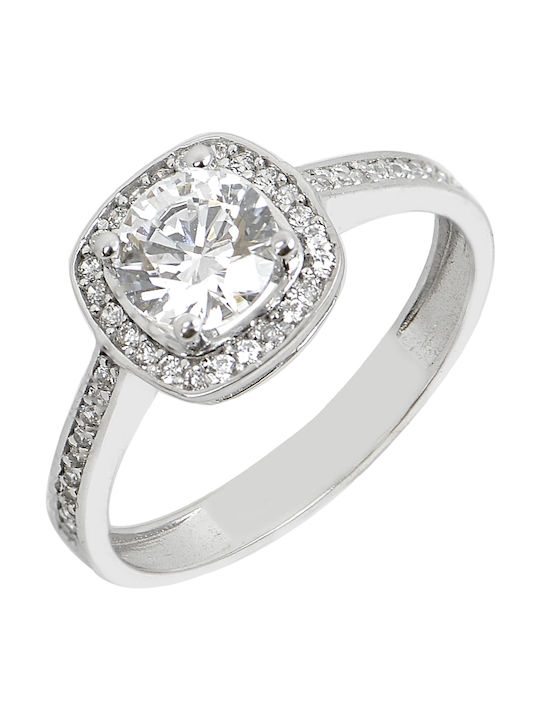 Single Stone from White Gold 14K