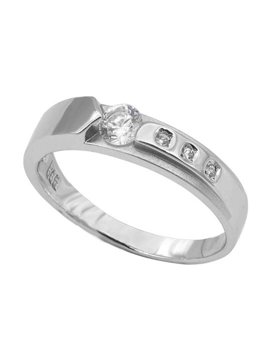 Single Stone from White Gold 14K