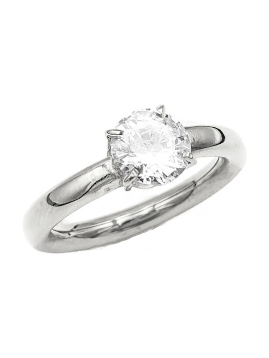 Single Stone from White Gold 14K