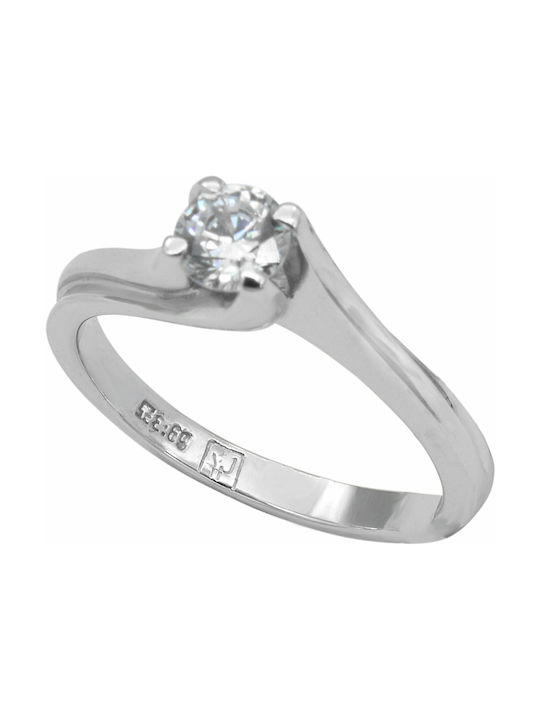 Single Stone from White Gold 14K