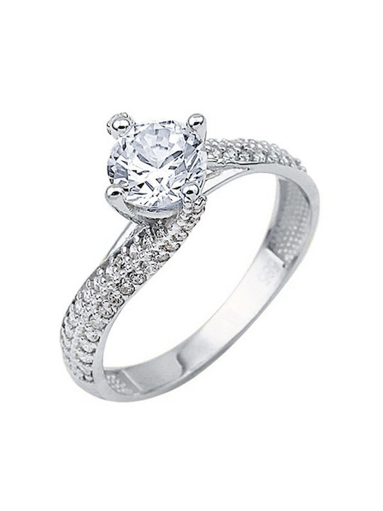 Single Stone from White Gold 14K