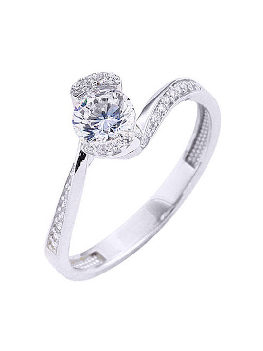 Single Stone from White Gold 14K