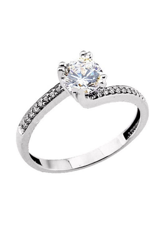 Single Stone from White Gold 14K