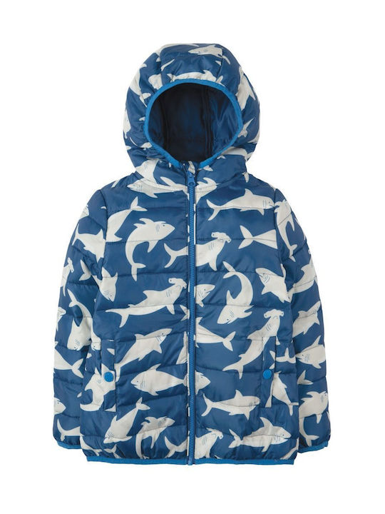 Frugi Kinderjacke Kurz mit Kapuze Blau