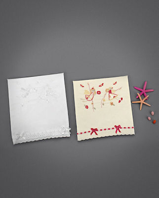 Christening Oilcloths Set White with Butterfly Theme