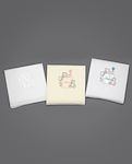 Christening Oilcloths Set White with Animals Theme