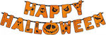 Happy Girlande für Party Halloween in Orange Farbe