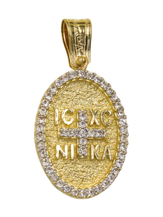 Roloi Kaliamanis Pendant Kids Talisman Konstantinato made of Gold 14K PM1168