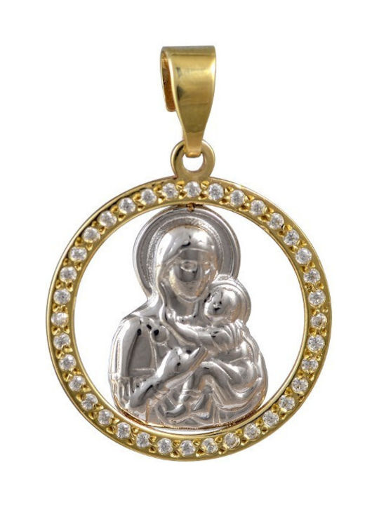 Pendant Kids Talisman with Virgin Mary from Gold 9K PD11152