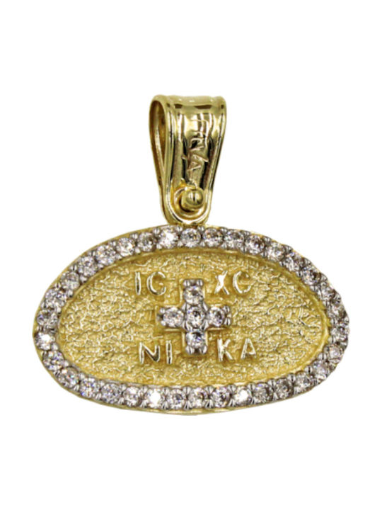 Roloi Kaliamanis Pendant Kids Talisman Konstantinato made of Gold 14K PM1167
