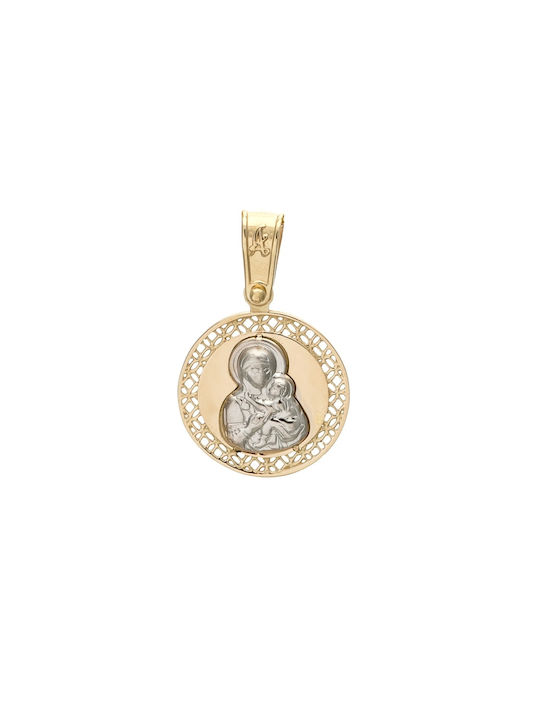 Pendant Kids Talisman with Virgin Mary from Gold 14K ΠΦ0377