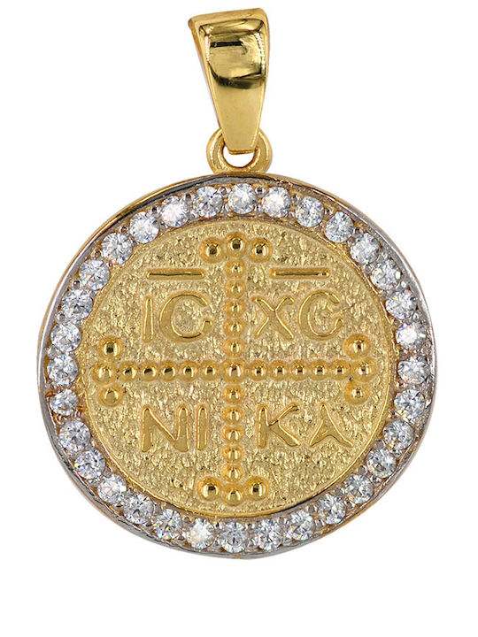 Tasoulis Jewellery Collection Μενταγιόν Παιδικό Φυλαχτό Κωνσταντινάτο από Χρυσό 9K 9K540-1KON